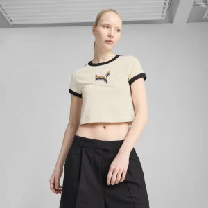 Zdjęcie produktu PUMA Damska krótka koszulka EQUAL LOVE CONFEDERATION z grafiką, Odzież, Biały
