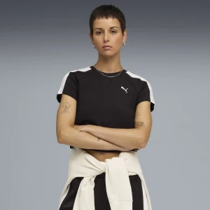 PUMA Damska krótka koszulka T7, Odzież, Czarny,