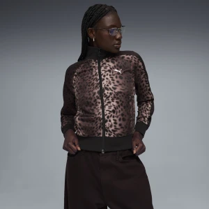 PUMA Damska kurtka dresowa T7 Leo Luxe, Odzież, Czarny,