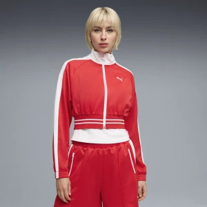 PUMA Damska kurtka dresowa T7 o skróconym kroju, Odzież, Czerwony,
