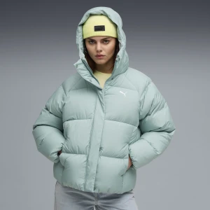 PUMA Damska kurtka puchowa z kapturem, Odzież, Zielony,