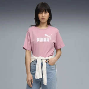 PUMA Damska luźna koszulka Essentials z logo No.1, Odzież, Różowy,