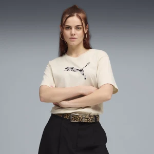 Zdjęcie produktu PUMA Damska luźna koszulka Essentials ze zwierzęcym nadrukiem, Odzież, Biały