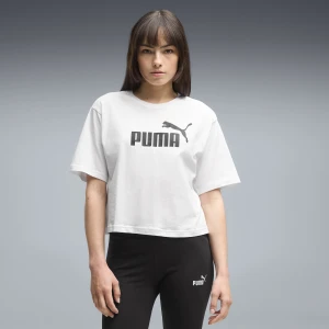 PUMA Damska luźna koszulka z logo NO.1 ESS Cropped, Odzież, Biały
