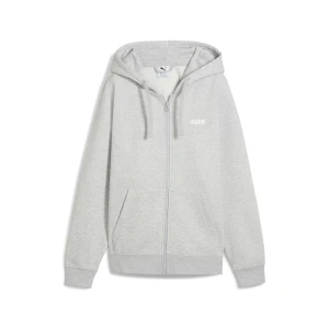 PUMA Damska rozpinana bluza z kapturem Essentials z małym logo, Odzież, Szary,