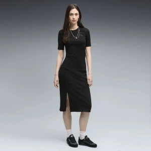 PUMA Damska sukienka HER Slim Rib, Odzież, Czarny
