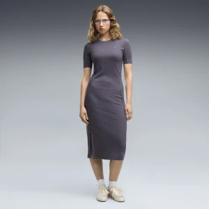 PUMA Damska sukienka HER Slim Rib, Odzież, Szary
