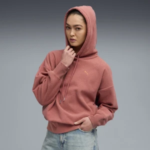 PUMA Damska zimowa bluza z kapturem HER o kroju oversize, Odzież, Czerwony,