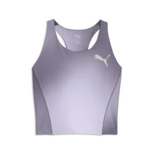 PUMA Damski krótki top do biegania Lightspeed z nadrukiem, Akcesoria, Szary