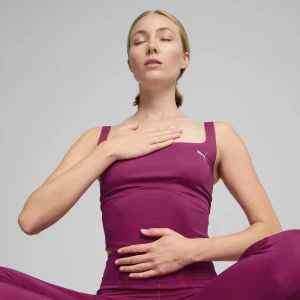 PUMA Damski prążkowany top bez rękawów STUDIO CLOUDSPUN, Odzież, Różowy,