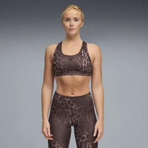 PUMA Damski stanik sportowy 4KEEPS o śCzerwonynim wsparciu, Odzież, Brązowy,