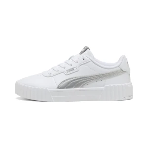 PUMA Damskie sneakersy Carina 3.0 Metaliczny Glam, Buty, Biały srebrny