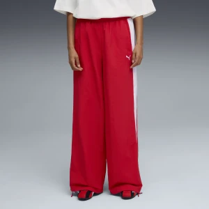 PUMA Damskie spodnie dresowe o luźnym kroju T7 z tkaniny, Odzież, Czerwony,