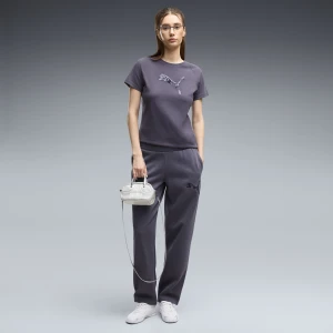 PUMA Damskie spodnie dresowe z dzianiny dresowej Essentials Sequins Comfort, Odzież, Szary