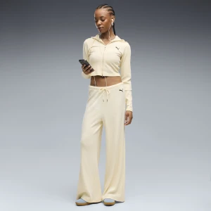 PUMA Damskie spodnie Essentials Wide Leg o luÅºnym kroju, Akcesoria, Å»Ã³Å‚ty Buttercream Heather