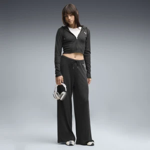 PUMA Damskie spodnie Essentials Wide Leg o luÅºnym kroju, Akcesoria, Czarny