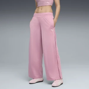 PUMA Damskie spodnie z niskim stanem WARDROBE Essentials na zatrzaski, Odzież, Różowy,