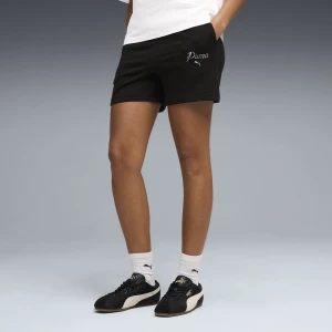 PUMA Damskie szorty Essentials Script 5" z wysokim stanem, Akcesoria, Czarny,