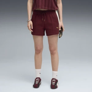 PUMA Damskie szorty T7 4" z drobnymi zakładkami, Odzież, Czerwony,