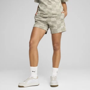 PUMA Damskie szorty ze śCzerwonynim stanem 5" ESS GRAPHIC, Odzież, Biały,