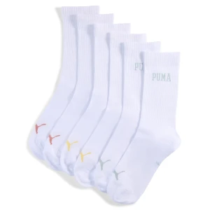 PUMA Długie skarpety unisex z logo (3 pary), Odzież, Biały,