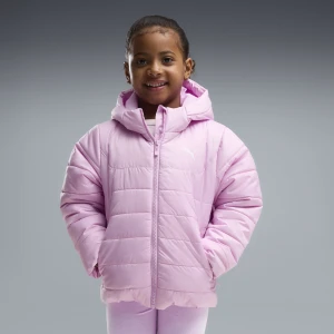 PUMA Dziecięca pikowana kurtka z kapturem Essentials, Odzież, Różowy