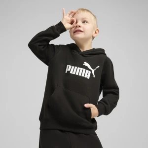 PUMA Dziecięca polarowa bluza z kapturem ESS z logo No. 1, Odzież, Czarny,