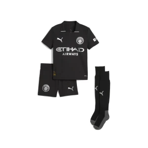 PUMA Dziecięcy strój wyjazdowy Manchester City 25/26, Odzież, Czarny,