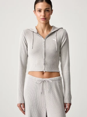 Puma Essentials Ribbed bluza rozpinana z kapturem damska