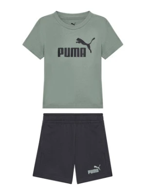 Puma Komplet t-shirt i spodenki Ess 685240 Zielony Regular Fit