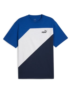 Puma Koszulka "Power" w kolorze biało-niebiesko-granatowym rozmiar: M
