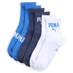 PUMA Krótkie skarpety unisex z logo (3 pary), Odzież, Niebieski,
