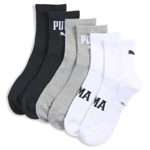 PUMA Krótkie skarpety unisex z logo (3 pary), Odzież, Szary,