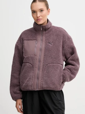 Puma kurtka dwustronna kolor fioletowy przejściowa oversize 688386