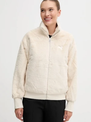 Puma kurtka kolor beżowy przejściowa oversize 632169