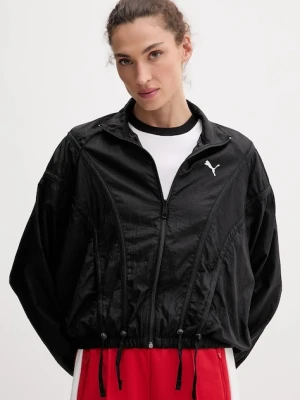 Puma kurtka kolor czarny przejściowa oversize 632148