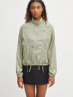 Puma kurtka kolor zielony przejściowa oversize 632148