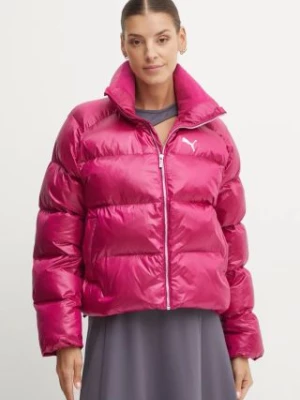 Puma kurtka Shiny Puffer Jacket damska kolor fioletowy zimowa 626514