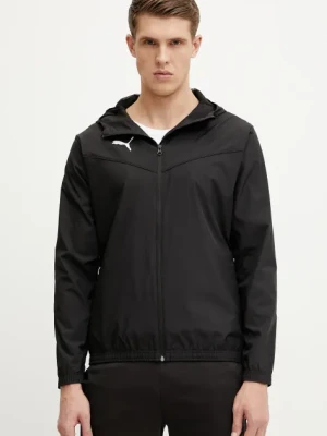 Puma kurtka treningowa teamRISE kolor czarny przejściowa 657396