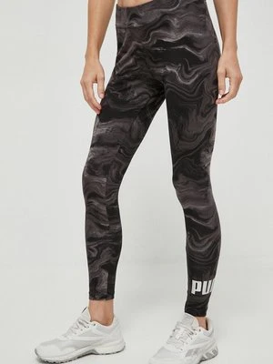 Puma legginsy damskie kolor czarny wzorzyste