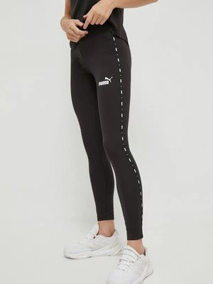 Puma legginsy damskie kolor czarny z aplikacją 675998