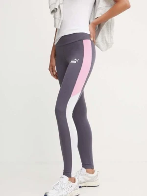 Puma legginsy damskie kolor szary wzorzyste 681648