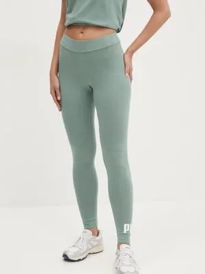 Puma legginsy damskie kolor zielony z nadrukiem 682427