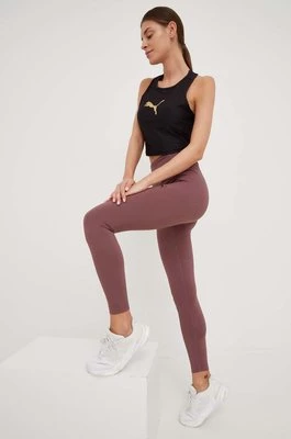 Puma legginsy do jogi Studio Yourmove Ultrabare damskie kolor fioletowy gładkie