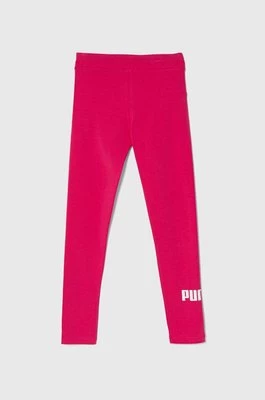 Puma legginsy dziecięce ESS Logo Leggings G kolor różowy z nadrukiem