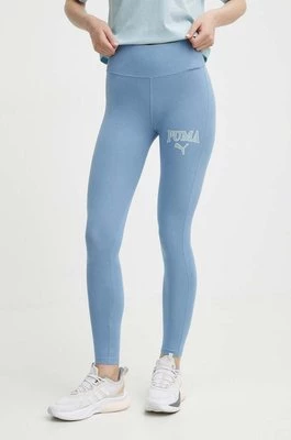 Puma legginsy SQUAD damskie kolor niebieski z nadrukiem 677900