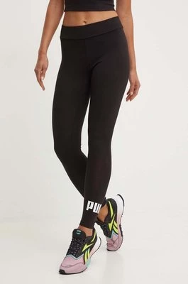 Puma legginsy treningowe damskie kolor czarny gładkie 586832