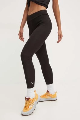 Puma legginsy treningowe damskie kolor czarny gładkie 586832