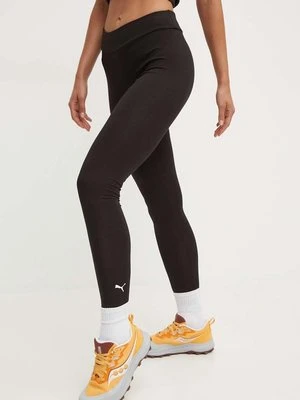 Puma legginsy treningowe damskie kolor czarny gładkie 586832