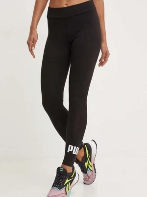 Puma legginsy treningowe damskie kolor czarny gładkie 586832